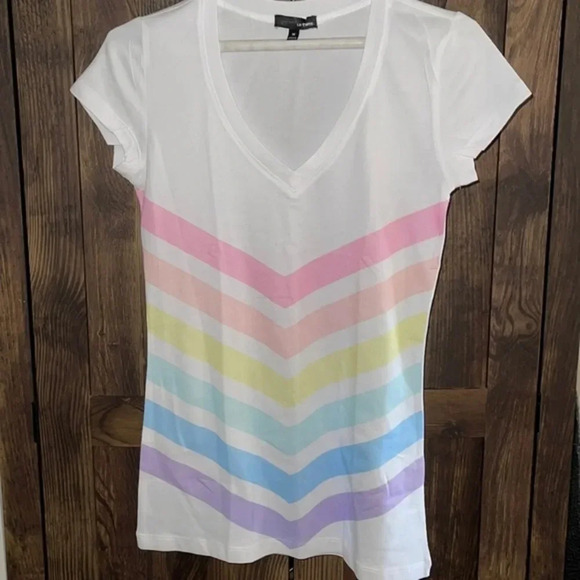 NWT Rainbow Stripe TShirt Sz Small - Picture 1 of 10